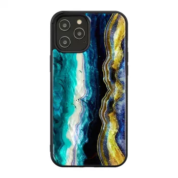 Schutzhülle iKins für Apple iPhone 12 / 12 Pro — Lila-Achat-Muster
