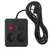 Steckdosenleiste MACLEAN MCE388 B — 2 AC-Steckdosen, 3×USB A, 110–120 V 50/60 Hz, 2500 W, 3 m Kabel, schwarz