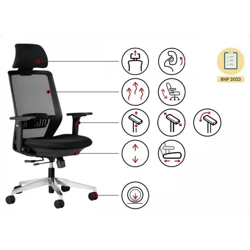 SPECTRUM Ergonomischer Bürostuhl schwarz