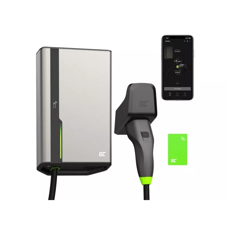 Wallbox Grün Cell GC EVGC021B2250 3,6-22 KW 5m NFC Grau Aluminium