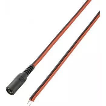 VOLTCRAFT Niedervolt-Verbindungskabel Niedervolt-Anschluss - Kabel, offenes Ende 5.5 mm 2.5 mm 5.5 mm 2.5 mm 2 m 1 Stück (93025c181)