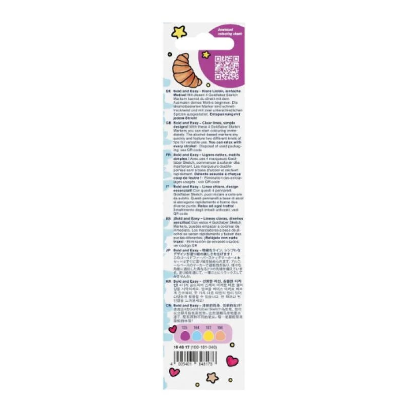 Marker-Set Faber-Castell 164817 — 4 Stück, beige, blau, pink, gelb