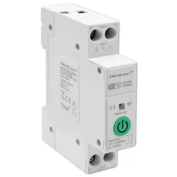 DIN-Schienen-WLAN-Relais QOLTEC 50881 — Netzumschaltrelais 63A für Elektroinstallationen