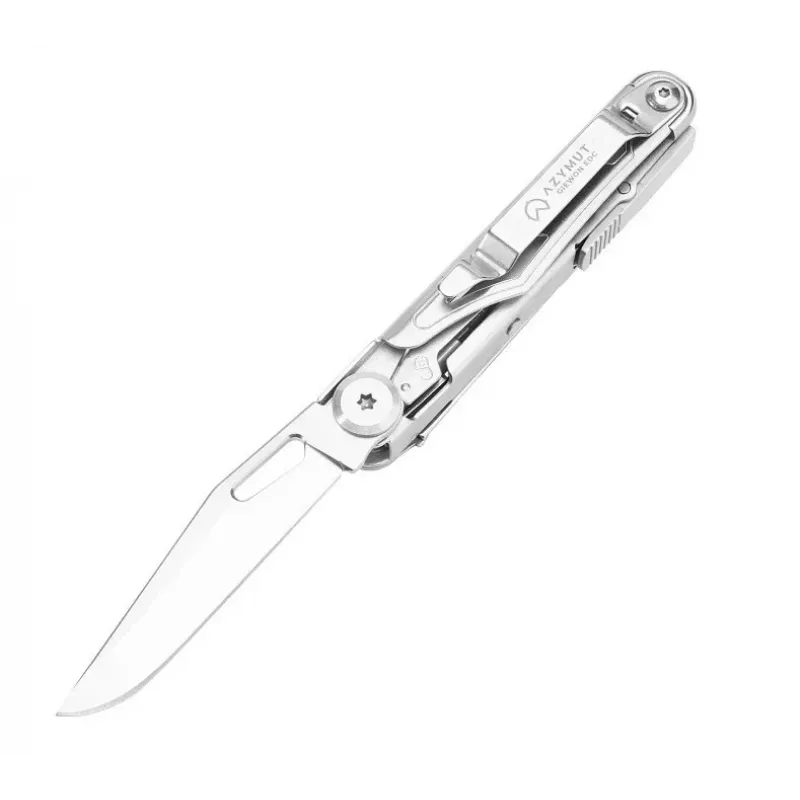 Multitool AZYMUT H2038B — 8-tools Edelstahl kompakt EDC, 173 mm, 125 g, mit Holster und Bitsatz
