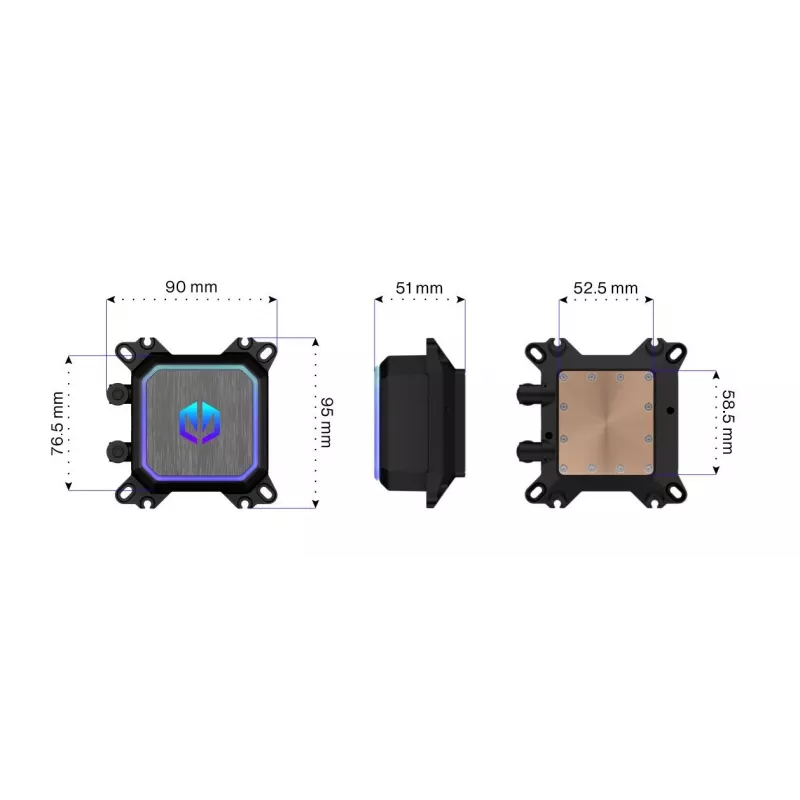 All-in-One-Flüssigkeitskühler ENDORFY Navis F360 ARGB Schwarz — 360-mm-Radiator, 3x 120×25 mm Lüfter, 250–1800 U/min, Pumpe 1600–2600 U/min, Unterstützung für LGA 1700/AM5/AM4