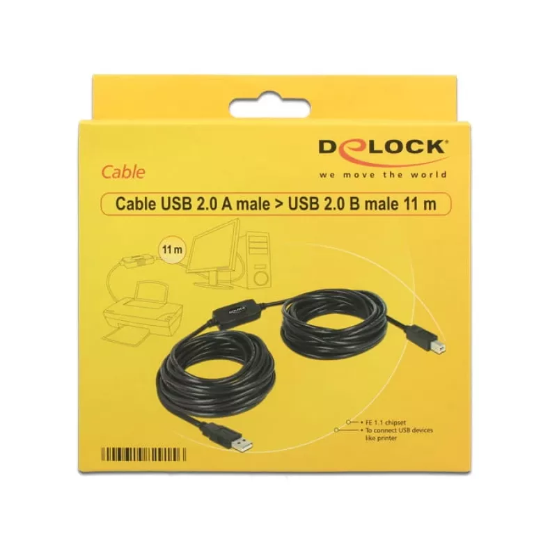 USB-Kabel DeLOCK 11m USB2.0-A - USB2.0-B