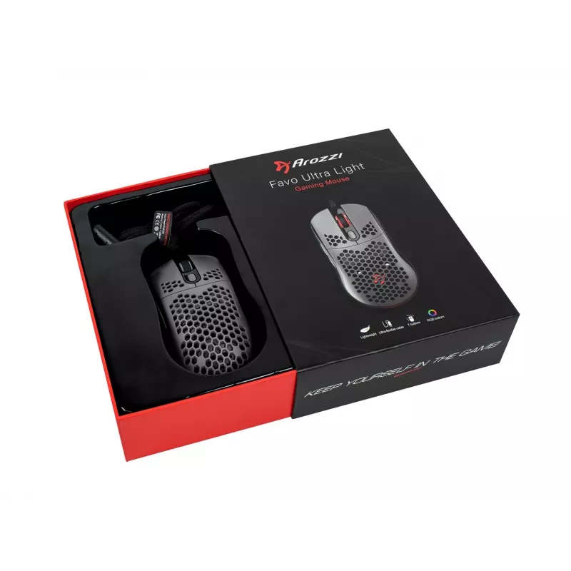 Arozzi Favo Maus Gaming Rechtshänder USB Typ-A Optisch 16000 DPI