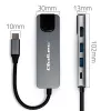 USB-C Hub QOLTEC 53795 5-in-1 mit 100W PD, 2×USB-A, HDMI 4K, RJ45