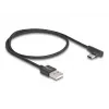DeLOCK USB 2.0 Kabel Typ-A Stecker auf USB Typ-C Stecker abgewinkelt 0,5 m schwarz