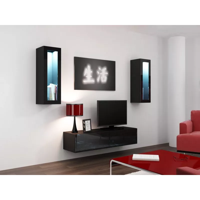 Cama TV-Ständer VIGO 140 30/140/40 schwarz/schwarz glänzend