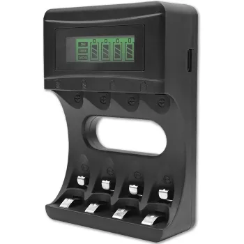 Batterieladegerät QOLTEC 50654 für Ni‑MH R03 (AAA) und R6 (AA) Akkus, 1800 mA