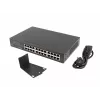 Unmanaged Switch LANBERG RSGE-24 — 24× Gigabit Ethernet 1U, rack-montierbar, schwarz