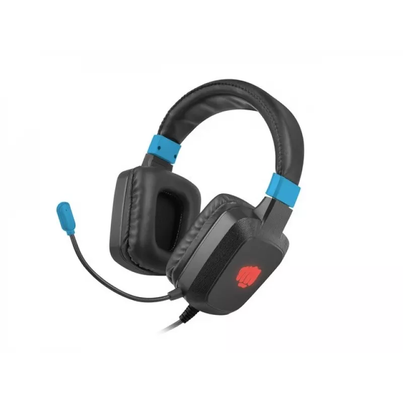 Kabelgebundenes Gaming-Headset Fury NFU-1584 mit Bügelmikrofon, ohrumschließend, 98 dB, 15–25000 Hz, 2 m Kabel, USB und 3,5 mm, blau