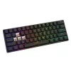Mechanische Gaming-Tastatur SAVIO SchwarzOUT X2 PEACH — 61 Tasten 60 % QWERTZ, RGB LED, Hot-Swap, USB Typ-A/Typ-C, abnehmbares Kabel