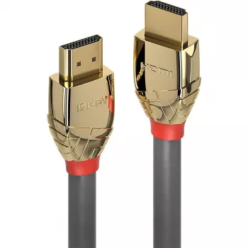 Lindy 10m Standard HDMI-Kabel, Gold Line, 10 m, HDMI Typ A (Standard), HDMI Typ A (Standard), 4096 x 2160 Pixel, Gold, Grau