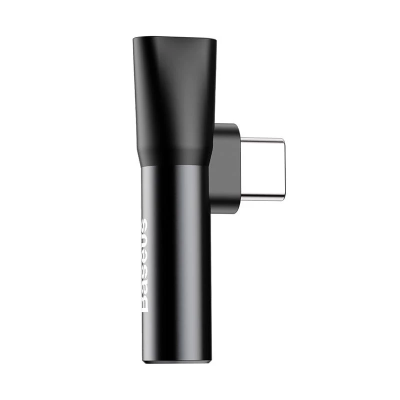 Baseus Audio Adapter USB-C auf Miniklinke 3,5 mm + USB-C (schwarz)