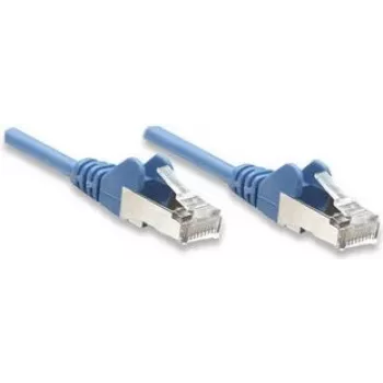 Intellinet Netzwerk-Patchkabel, Cat5e, 15 m, Blau, CCA, SF/UTP, PVC, RJ45, vergoldete Kontakte, verhakungsfrei, Knickschutztülle, lebenslange Garantie