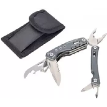 Multi-Tool-Zange TROIKA TOL46/GY Taschengröße 15 Werkzeuge Grau