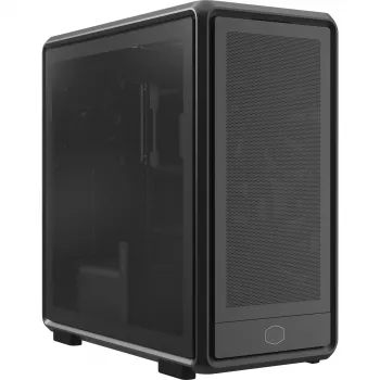PC Midi Tower Cooler Master MasterFrame 600 Mesh — Schwarz, unterstützt ATX/EATX, 2x200 mm Frontlüfter, Front-/Seitenlüfter-Unterstützung, 2x 3,5-Zoll + 3x 2,5-Zoll Schächte