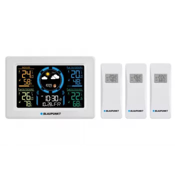 Kabellose Wetterstation BLAUPUNKT WS40WH mit Innen-/Außentemperatur- und -feuchtemonitor