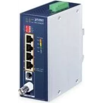 Netzwerk-Sender & -Empfänger PLANET IVC-234GPT — 4-Port 1G Ethernet PoE zu VDSL2-Extender, Aluminium/Blau