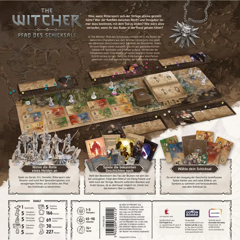 Brettspiel Asmodee The Witcher: Pfad des Schicksals Deluxe Edition – Tabletop-Rollenspiel/Strategiespiel