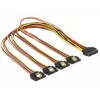 SATA-Kabel DeLOCK 60158 0,5m SATA 15-Pin 4 x SATA 15-Pin Mehrfarbig