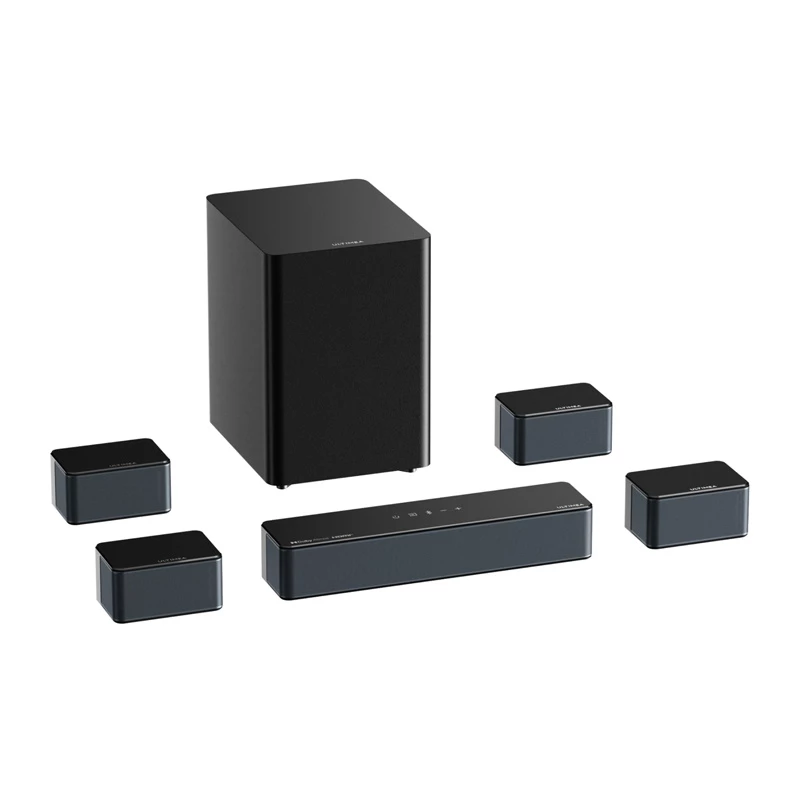 Lautsprecher Ultimea Poseidon D80 Schwarz 7.1-Kanäle, 8 Lautsprecher, kabelgebunden & kabellos, aktiver Subwoofer