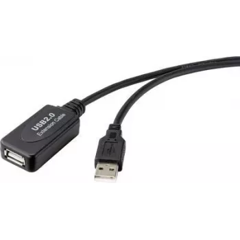 Renkforce RF-4535052 USB-Kabel 5 m USB 2.0 USB A Schwarz (RF-4535052)