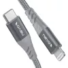 USB 2.0 Adapterkabel, USB-C-Stecker > Lightning-Stecker (Silber/Grau, 1 Meter, PD, ummantelt)