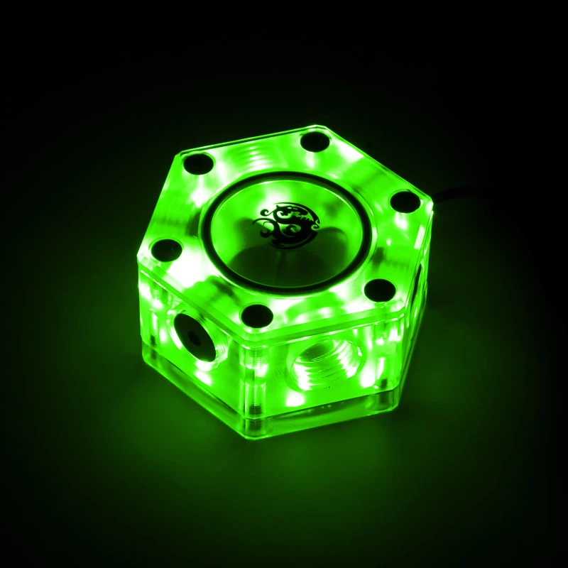 Durchflussanzeiger BitsPower Hexagon Flow Indicator-RGB BP-HFI-RGB — RGB-Beleuchtung, hexagonales Design