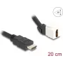 DeLOCK Keystone-Modul-Kabel HDMI Stecker auf Buchse 45° gewinkelt 8K 60 Hz 20 cm schwarz