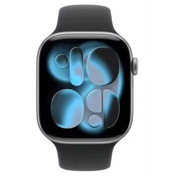 Apple Watch Series 11 GPS + Cellular 42mm Space Grey Aluminium Gehäuse mit schwarzem Sportarmband - M/L