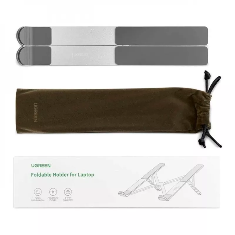 Laptop-Ständer UGREEN LP451 verstellbar Aluminiumlegierung für 8–17 Zoll Laptops, 5 Positionen, silber