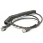 Honeywell USB-Kabel, Spiralkabel, Länge: 2,9 m, Farbe: schwarz, für Voyager/Fusion/Focus (53-53235-N-3)