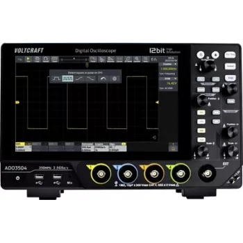 Voltcraft ADO-3504 Digital-Oszilloskop 350 MHz 2,5 GSa/s 250 Mpts 12 Bit 4-Kanal DSO
