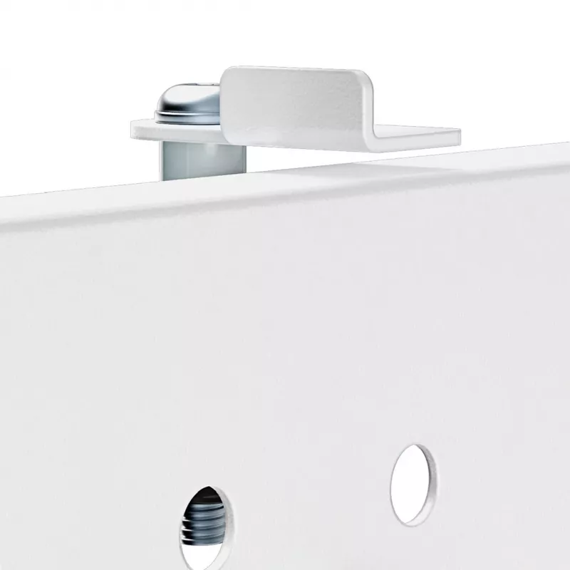 Schreibtisch-Trennwand ergo office ER-301 W – 1116 mm breiter Stahl-Sichtschutz mit Magnettafel, weiß, max. Belastung 10 kg