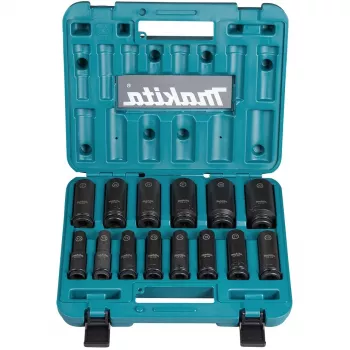 Makita E-16586 Schlagschrauber-Steckschlüssel Steckschlüsselsatz Schwarz, Grün