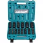 Makita E-16586 Schlagschrauber-Steckschlüssel Steckschlüsselsatz Schwarz, Grün