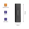 SSD-Gehäuse QOLTEC 50312 Schwarz für einzelnes M.2 SATA-Laufwerk, USB Type-C (USB 2.0 / 3.2 Gen 1)
