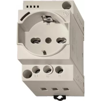 Finder Steckdose Grau 7U.00.8.230.0010 mit LED-Anzeige für Schaltschränke REG 60 (7U0082300010)