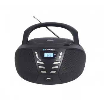 Tragbarer CD-Player Blaupunkt BB7BK — MP3, FM-Radio, USB, AUX, batteriebetrieben, 2 eingebaute Lautsprecher, 240×230×128 mm