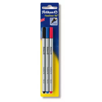 Pelikan Fineliner 96 Fine Schwarz Blau Rot 3 Stück 0,4 mm