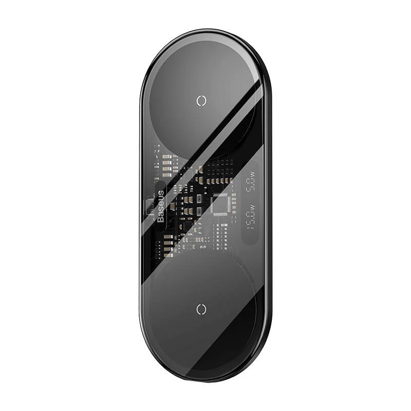Baseus 2In1 20W Digital Led Display Headphones Schwarz Wireless Charging