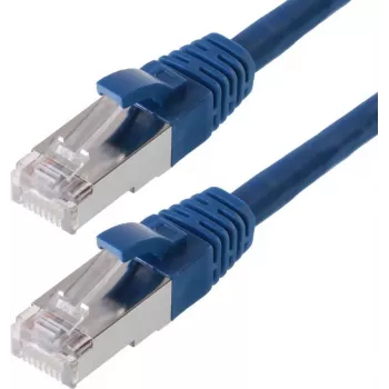 Netzwerkkabel Helos CAT5e SF/UTP 0,25m Blau