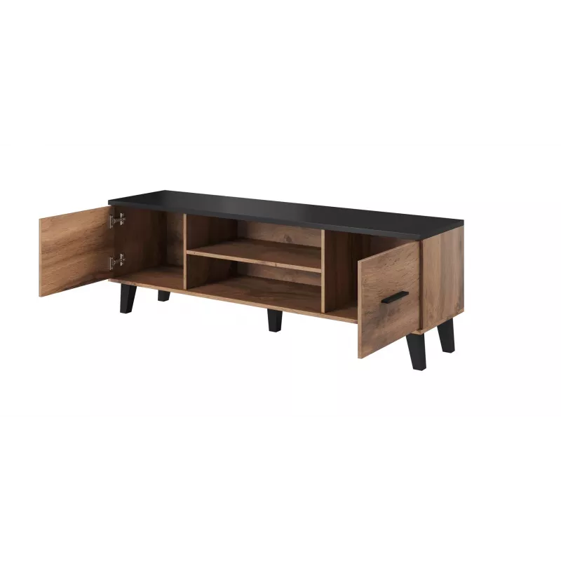 Cama TV stand LOTTA 160 2D2K wotan oak/mat Schwarz