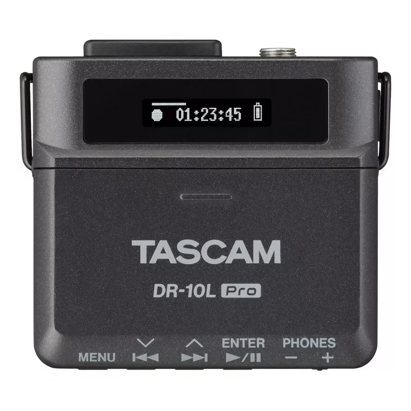 Tragbarer digitaler Recorder Tascam DR-10L Pro mit Lavalier-Mikrofon, 24-Bit/96 kHz, MicroSDXC, USB-C