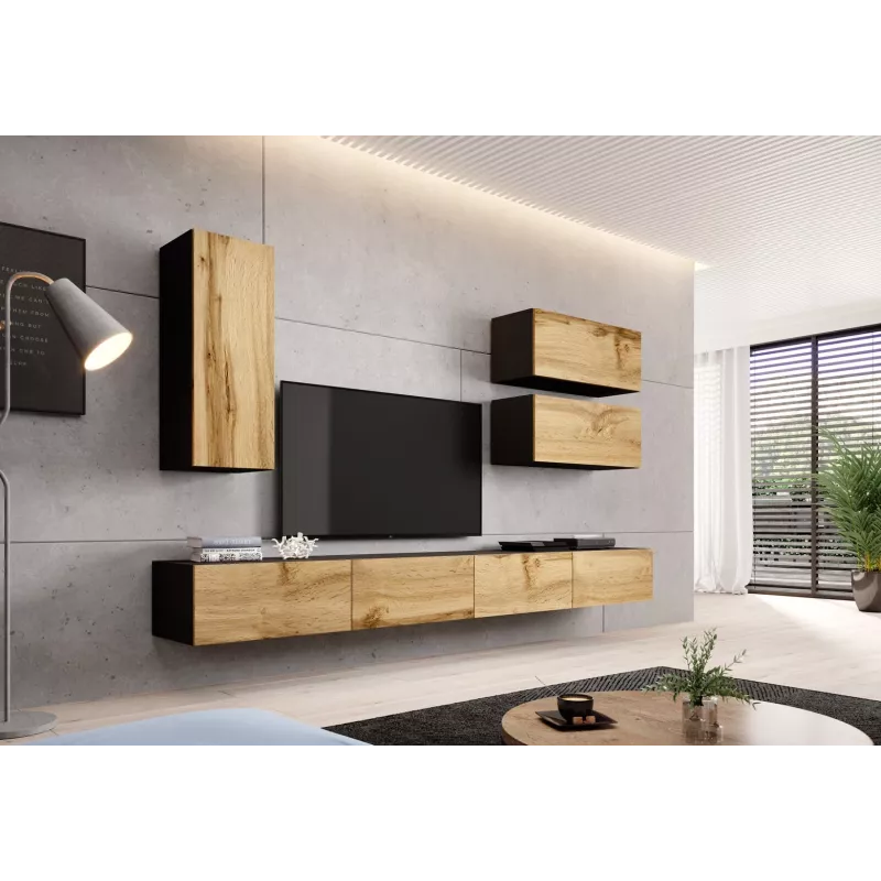 Cama TV stand VIGO 140 30/140/40 Schwarz/wotan oak