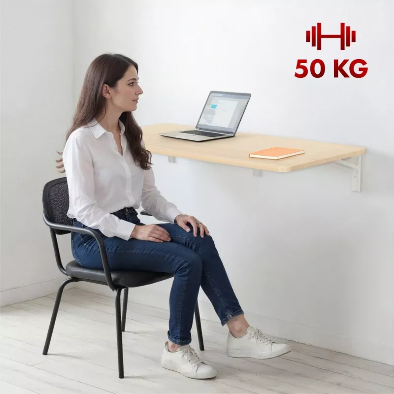 Wandmontiertes Klappregal MACLEAN MC-128 WD 100×40 cm Holzoptik