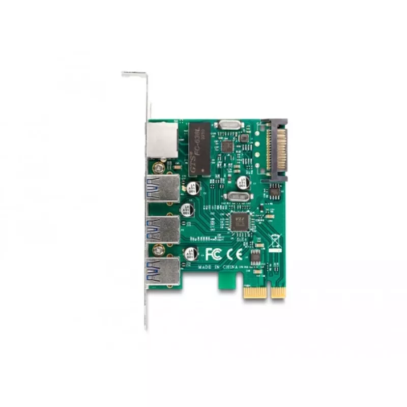 DeLOCK PCI Express x1-Karte 3 x USB 5 Gbit/s Typ-A 1 x Gigabit LAN